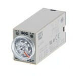 Regulator czasowy wtykowy, 8-pin, opóźnienie włączenia, DPDT, napięcie zasilania 100-110 V DC, 1 s, montaż powierzchniowy/na szynie DIN (z gniazdem), H3Y-2 DC100-110 1S